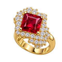 Ruby Square Statement Ring