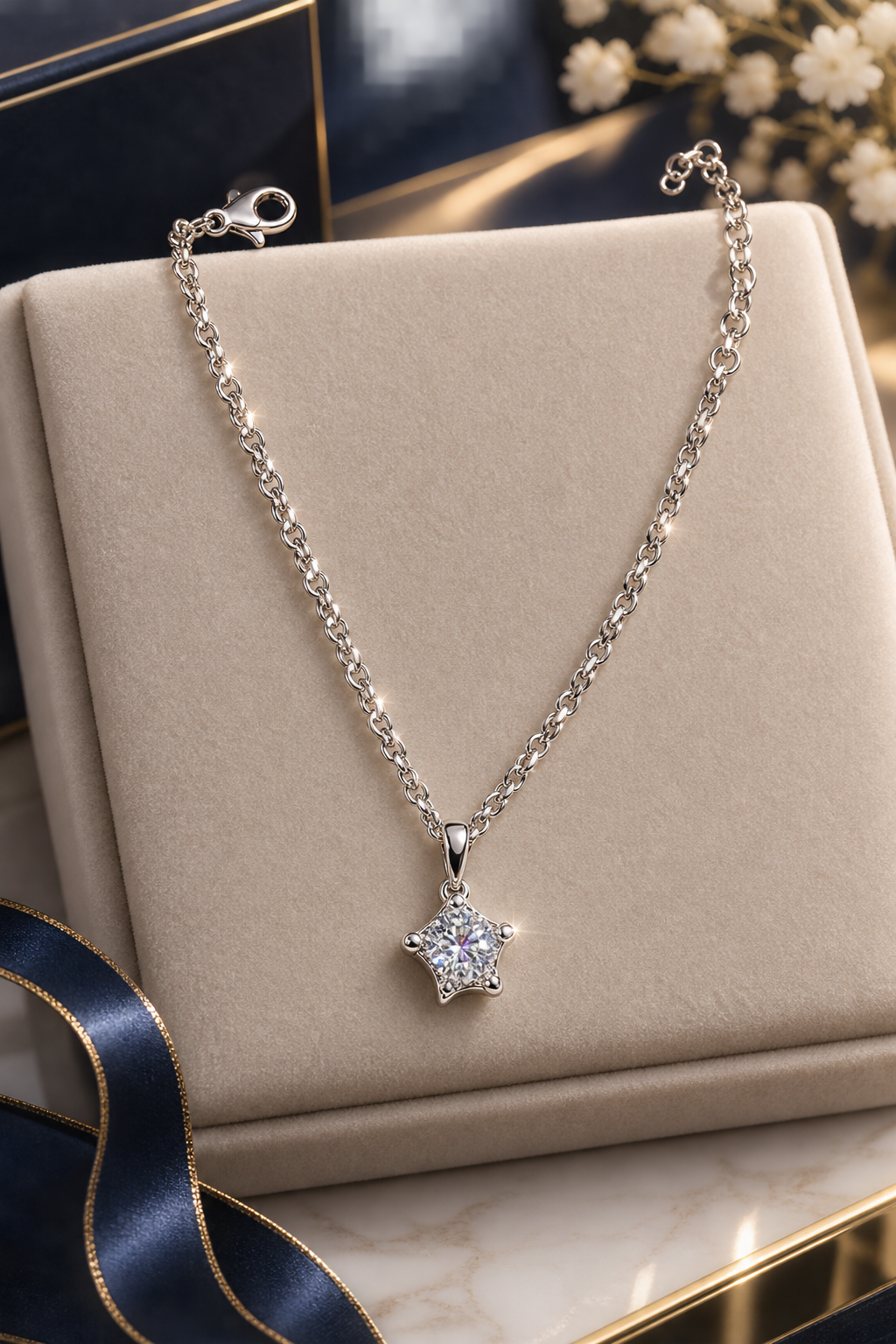 ✨ Elegant Star Crystal Bracelet – Silver